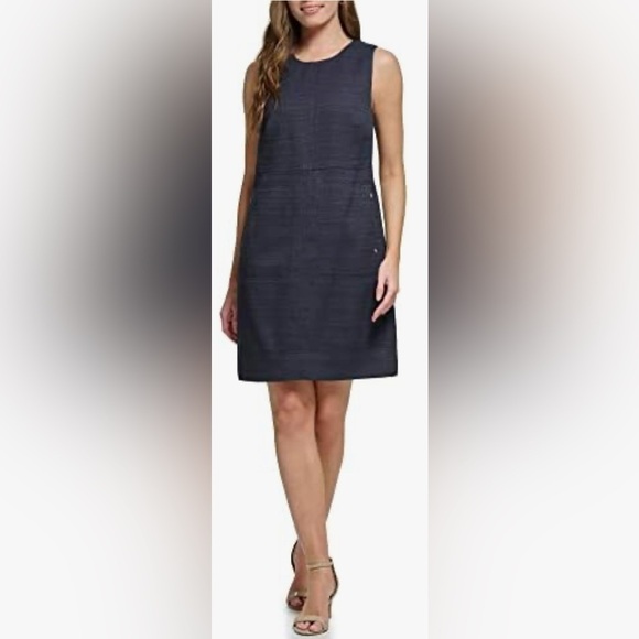 NWT Tommy Hilfiger Size 12 Women's Hopsack Weave A-line Dress - Picture 1 of 11